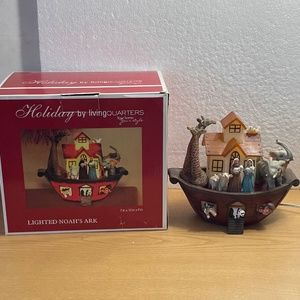 Holiday by Living Quarters Noahs Ark Night Light Accent Table Lamp 10” Kids Room